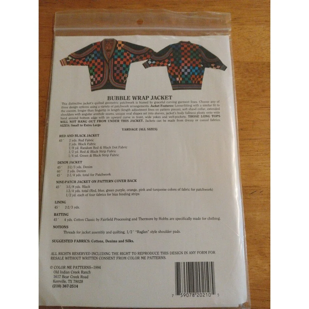 Bubble Wrap Jacket Color Me Patterns 202 Shirley Flowkes